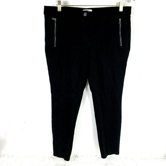 Ann Taylor LOFT Moto Pants size L Equestrian Zippers Tapered Cropped - Picture 1 of 4